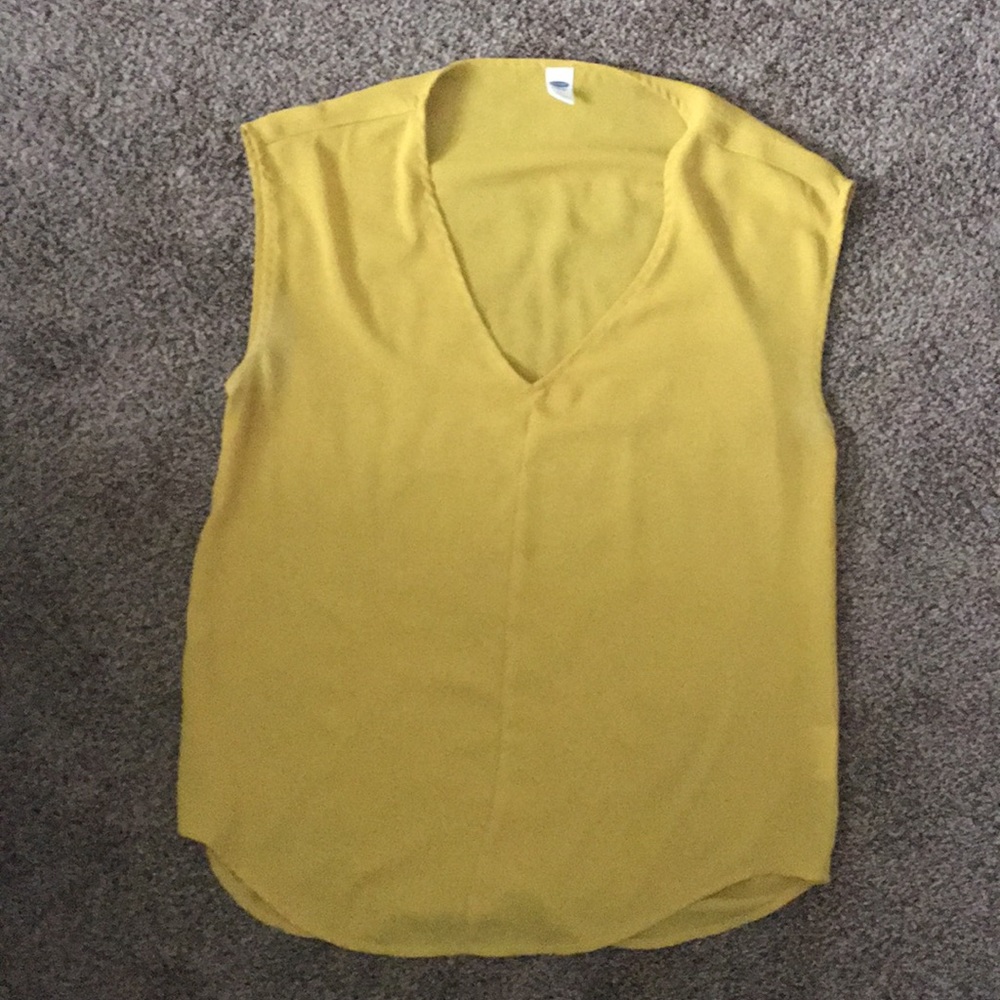 Mustard Yellow Old Navy Blouse Sz M